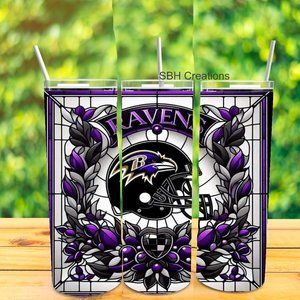 20 oz Ravens theme stain glass insulated Tumbler